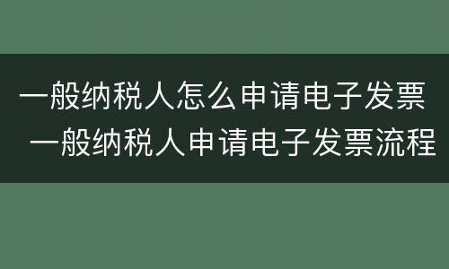 一般纳税人怎么申请电子发票 一般纳税人申请电子发票流程