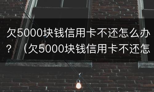 欠5000块钱信用卡不还怎么办？（欠5000块钱信用卡不还怎么办）