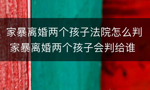 家暴离婚两个孩子法院怎么判 家暴离婚两个孩子会判给谁
