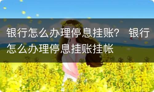 银行怎么办理停息挂账？ 银行怎么办理停息挂账挂帐