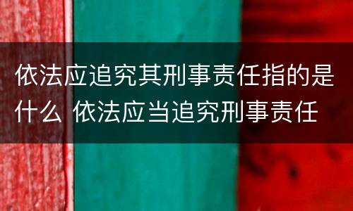依法应追究其刑事责任指的是什么 依法应当追究刑事责任