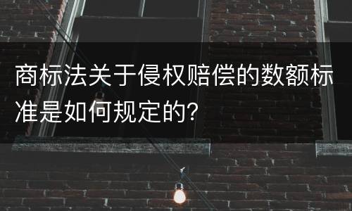 商标法关于侵权赔偿的数额标准是如何规定的？