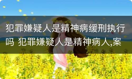 犯罪嫌疑人是精神病缓刑执行吗 犯罪嫌疑人是精神病人,案件怎么处理