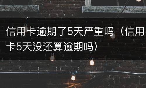信用卡逾期了5天严重吗（信用卡5天没还算逾期吗）