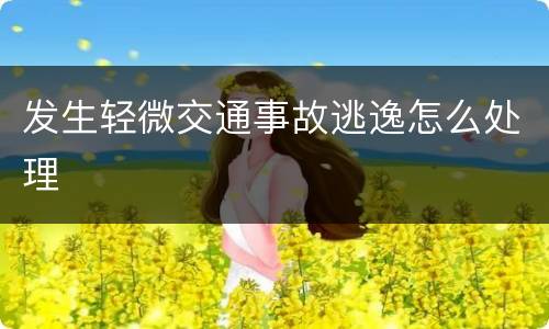 发生轻微交通事故逃逸怎么处理