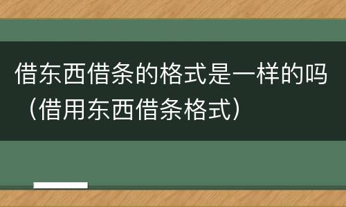 借东西借条的格式是一样的吗（借用东西借条格式）