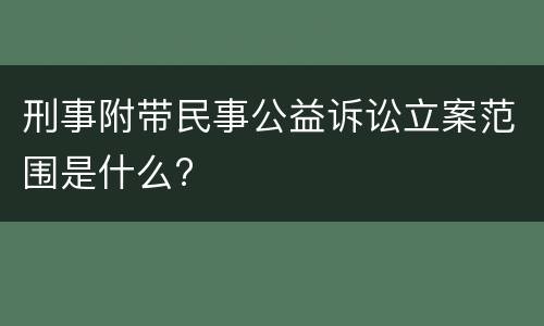 刑事附带民事公益诉讼立案范围是什么?