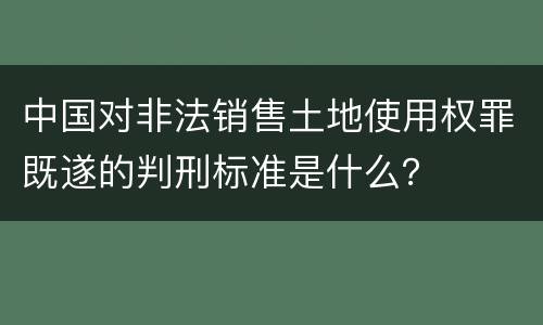 中国对非法销售土地使用权罪既遂的判刑标准是什么？