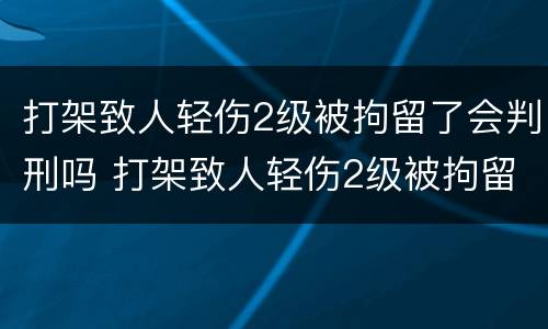 打架致人轻伤2级被拘留了会判刑吗 打架致人轻伤2级被拘留了会判刑吗视频