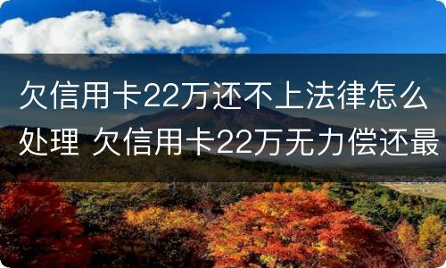 欠信用卡22万还不上法律怎么处理 欠信用卡22万无力偿还最好的解决办法?