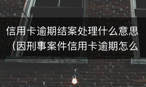 信用卡逾期结案处理什么意思（因刑事案件信用卡逾期怎么办）