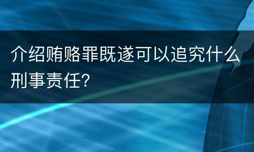 介绍贿赂罪既遂可以追究什么刑事责任？