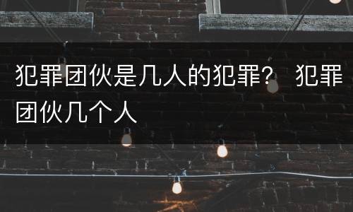 犯罪团伙是几人的犯罪？ 犯罪团伙几个人