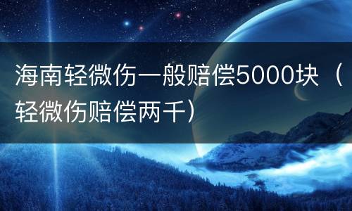 海南轻微伤一般赔偿5000块（轻微伤赔偿两千）