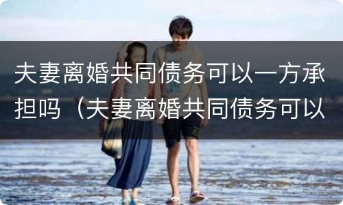夫妻离婚共同债务可以一方承担吗（夫妻离婚共同债务可以一方承担吗怎么办）