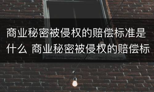商业秘密被侵权的赔偿标准是什么 商业秘密被侵权的赔偿标准是什么意思