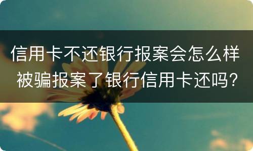 信用卡不还银行报案会怎么样 被骗报案了银行信用卡还吗?