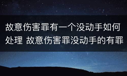 故意伤害罪有一个没动手如何处理 故意伤害罪没动手的有罪吗