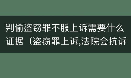 判偷盗窃罪不服上诉需要什么证据（盗窃罪上诉,法院会抗诉么）