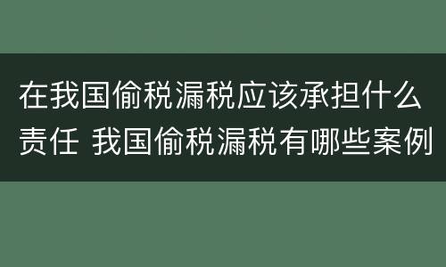 在我国偷税漏税应该承担什么责任 我国偷税漏税有哪些案例