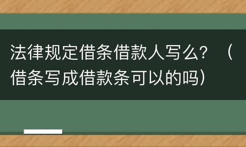 法律规定借条借款人写么？（借条写成借款条可以的吗）