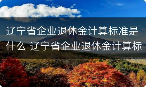 辽宁省企业退休金计算标准是什么 辽宁省企业退休金计算标准是什么样的