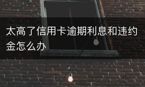 太高了信用卡逾期利息和违约金怎么办