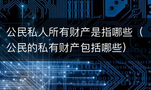 公民私人所有财产是指哪些（公民的私有财产包括哪些）