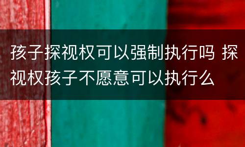 孩子探视权可以强制执行吗 探视权孩子不愿意可以执行么