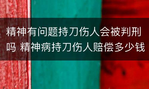 精神有问题持刀伤人会被判刑吗 精神病持刀伤人赔偿多少钱