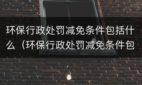 环保行政处罚减免条件包括什么（环保行政处罚减免条件包括什么意思）