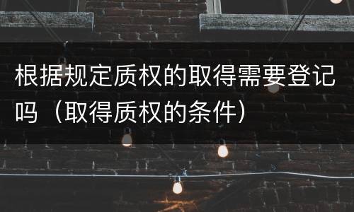根据规定质权的取得需要登记吗（取得质权的条件）