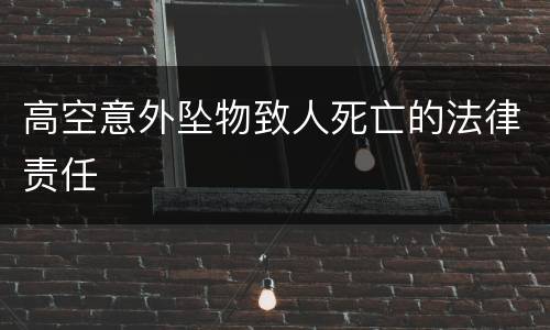 高空意外坠物致人死亡的法律责任