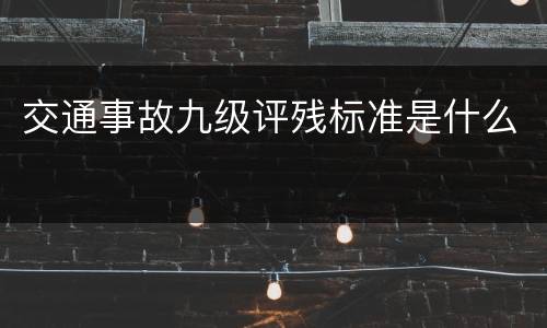 交通事故九级评残标准是什么
