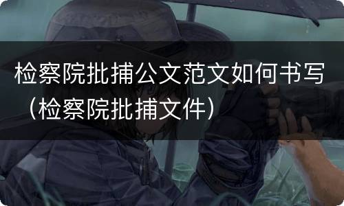 检察院批捕公文范文如何书写（检察院批捕文件）