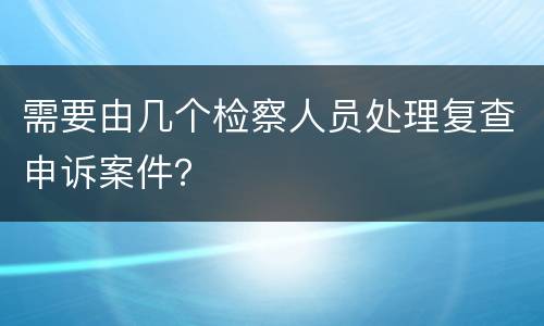 需要由几个检察人员处理复查申诉案件？