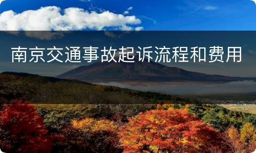 南京交通事故起诉流程和费用
