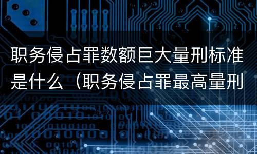 职务侵占罪数额巨大量刑标准是什么（职务侵占罪最高量刑是多少年）