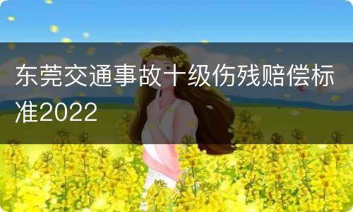 东莞交通事故十级伤残赔偿标准2022