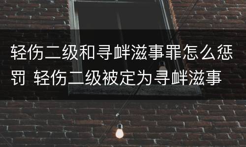 轻伤二级和寻衅滋事罪怎么惩罚 轻伤二级被定为寻衅滋事