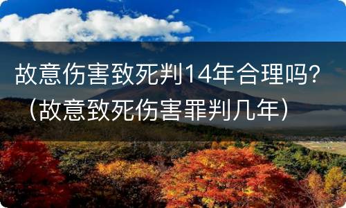 故意伤害致死判14年合理吗？（故意致死伤害罪判几年）