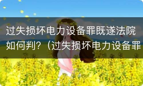 过失损坏电力设备罪既遂法院如何判?（过失损坏电力设备罪既遂法院如何判定）