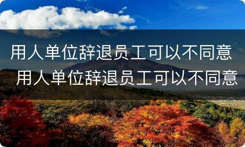 用人单位辞退员工可以不同意 用人单位辞退员工可以不同意吗