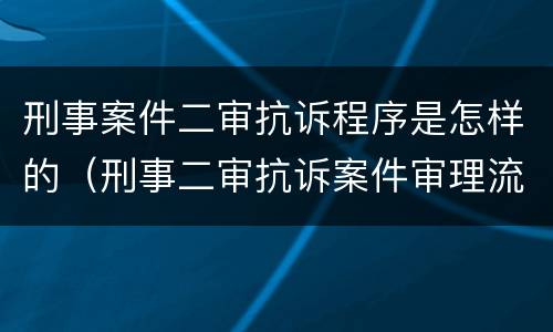 刑事案件二审抗诉程序是怎样的（刑事二审抗诉案件审理流程）