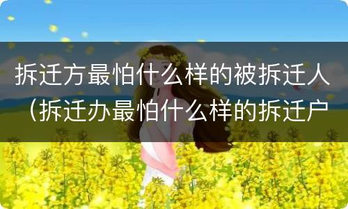 拆迁方最怕什么样的被拆迁人（拆迁办最怕什么样的拆迁户）