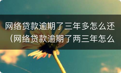 网络贷款逾期了三年多怎么还（网络贷款逾期了两三年怎么办）