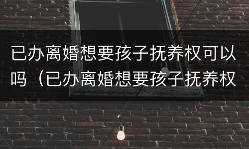 已办离婚想要孩子抚养权可以吗（已办离婚想要孩子抚养权可以吗女方）