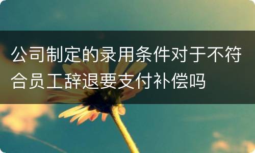公司制定的录用条件对于不符合员工辞退要支付补偿吗
