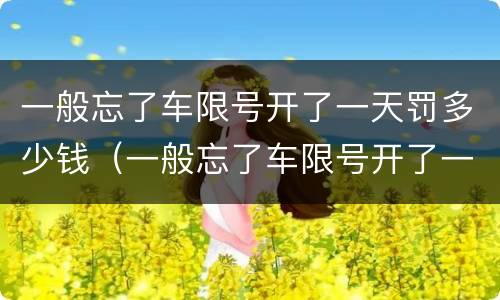 一般忘了车限号开了一天罚多少钱（一般忘了车限号开了一天罚多少钱啊）