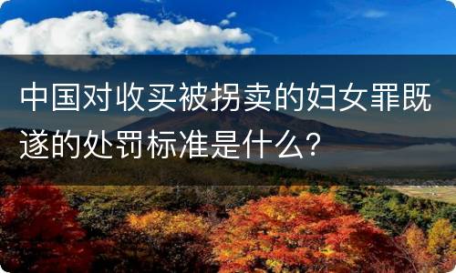 中国对收买被拐卖的妇女罪既遂的处罚标准是什么？